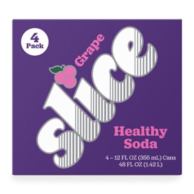 slide 1 of 1, Slice Grape Healthy Soda - 4-12 Fz, 4 ct; 12 fl oz