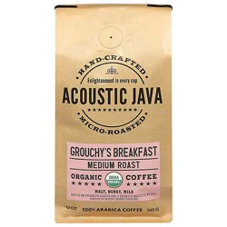 Acoustic Java Grouchys Breakfast Blend, Whole Bean - 12 Oz