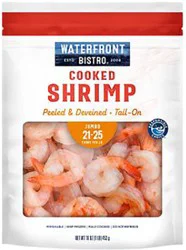 Waterfront Bistro Shrimp Cooked 21-25 Ct Peeled Tail On - 1 Lb