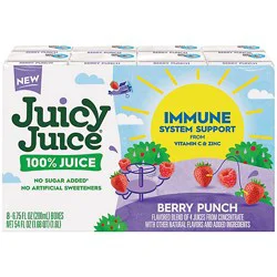 Juicy Juice Immune System Support Berry Punch 8/6.75oz - 100% Juice - 54 Fz