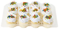 White Funfetti Cupcakes 12 Count - Ea