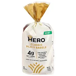Hero Classic Plain Bagels 5 Count - 13.2 Oz