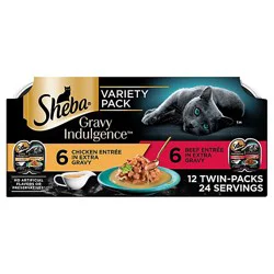 Sheba Gravy Indulgence Wet Cat Full Meal Assorted Flavor/variety Pack - 31.7 Oz