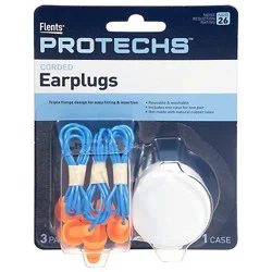 Corded Earplugs 3pr W/case - Ea