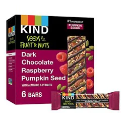 Kind Seeds Fruit & Nut Dark Chocolate Raspberry Pumpkin Seed Gluten Free Snack Bars - 6-1.4 Oz