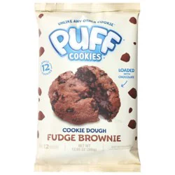 Puff Cookies Fudge Brownie Cookie Dough 12.65 Oz - 12.65 Oz