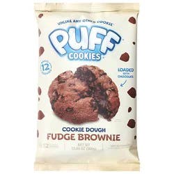 Puff Cookies Fudge Brownie Cookie Dough 12.65 Oz - 12.65 Oz