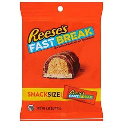 Reeses Fast Break Milk Chocolate, Peanut Butter & Nougat Snack Size Bar Peg Bag - 4.69 Oz