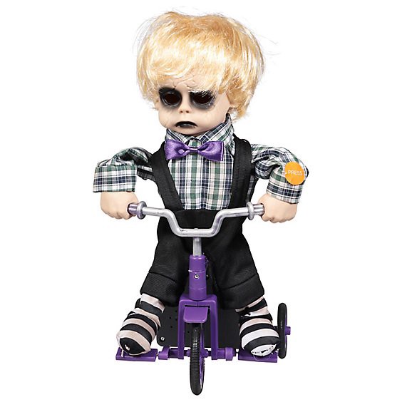 slide 1 of 1, Dec Doll Riding Tricycle Boy - Ea, 1 ct