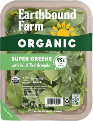 slide 1 of 1, Earthbound Farm Organic Super Greens With Wild Red Arugula - 5 Oz, 5 oz