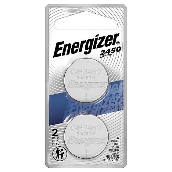 slide 1 of 1, Energizer Watch Electronic Lithium Coin 2450 Batteries - 2 Pack - Ea, 2 ct