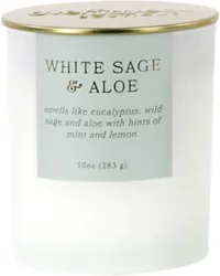 Overjoyed Boutiqe Glass Candle White Aloe & Sage - 10 Oz