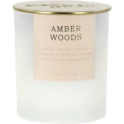 Overjoyed Boutiqe Glass Candle Amber Woods - 10 Oz