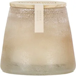 Overjoyed Boutiqe Art Glass Candle Amber Woods - 12 Oz