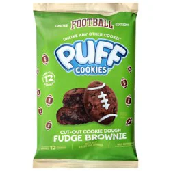 Puff Limited Edition Football Cut Out Cookie Dough Fudge Brownie Cookies - 10.35 Oz