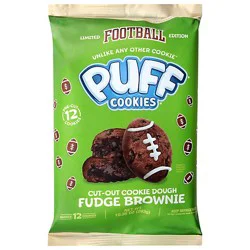 Puff Limited Edition Football Cut Out Cookie Dough Fudge Brownie Cookies - 10.35 Oz