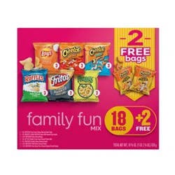 Frito Lay Snacks Variety Packs Bonus Family Fun Mix - 20 Ct