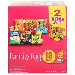 Frito Lay Snacks Variety Packs Bonus Family Fun Mix - 20 Ct