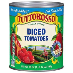 Tuttorosso Diced Tomatoes No Salt Added, 28 Oz Can - 28 Oz