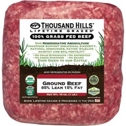 Thousand Hills Organic 85/15 Ground Beef - 16 Oz