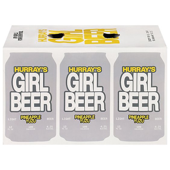 slide 1 of 1, Hurray's Girl Beer Pineapple Yuzu Light Beer 6-12 Fl. Oz. Cans - 6-12 Fz, 6 ct; 12 fl oz