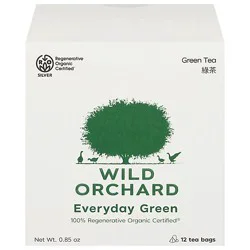 Wild Orchard Everyday Green Tea Bags Org - 12 Ct