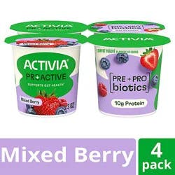 Activia Proactive Mixed Berry Yogurt 4 - 5.3 Oz