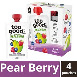 Too Good Pear Berry Yogurt Kids Pouch, 4-3.5 Oz, 14 Oz - 4-3.5oz