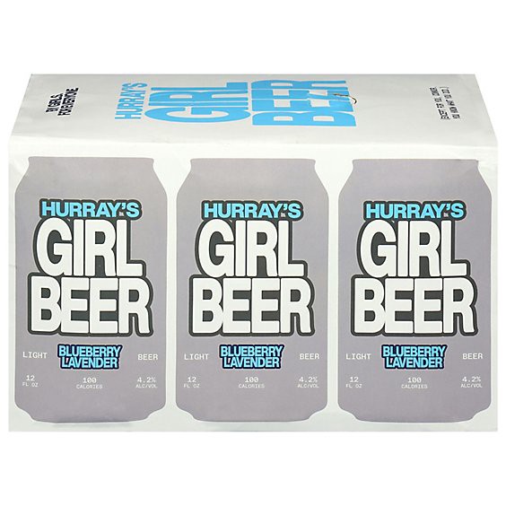 slide 1 of 1, Hurray's Girl Beer Blueberry Lavender Light Beer 6-12 Fl. Oz. In Cans - 6-12 Fz, 6 ct; 12 fl oz