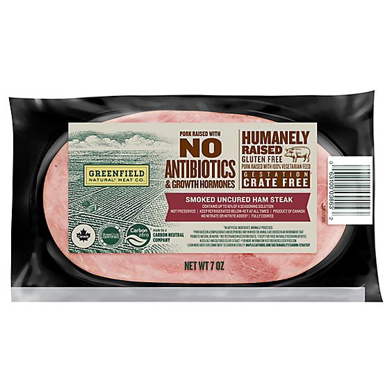 slide 1 of 1, Greenfield Smoked Uncured Ham Steak 7 Oz - 7 Oz, 7 oz