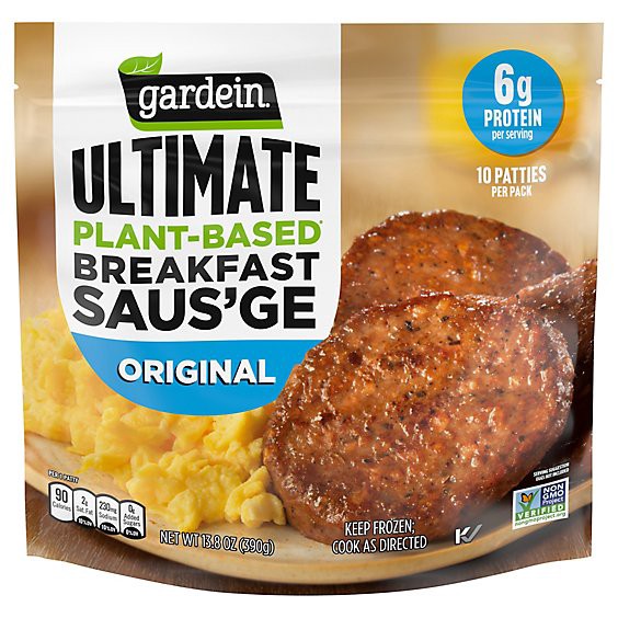 slide 1 of 1, Gardein Ultimate Plant-Based Original Breakfast Saus'ge Patties, Frozen Meat Alternative - 13.8 Oz, 13.8 oz