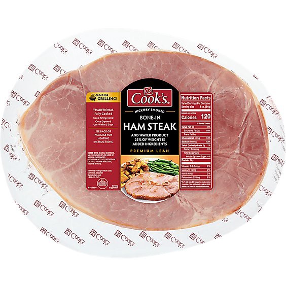 slide 1 of 1, Cook's Hickory Smoked Bone-In Ham Steak - 21 Oz, 21 oz