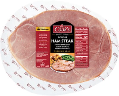 slide 1 of 1, Cook's Hickory Smoked Bone-In Ham Steak - 21 Oz, 21 oz