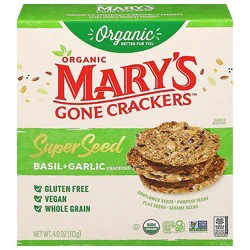 Marys Gone Crackers Basil Garlic 4oz - 4 Oz