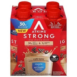 Atkins Strong Rtd Cafe Latte - 4-11fz