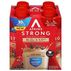 Atkins Strong Rtd Cafe Latte - 4-11fz