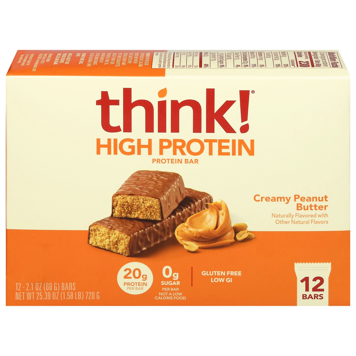 slide 2 of 15, Think High Protein Creamy Peanut Butter - 12-2.1o, 12 ct; 2.1o