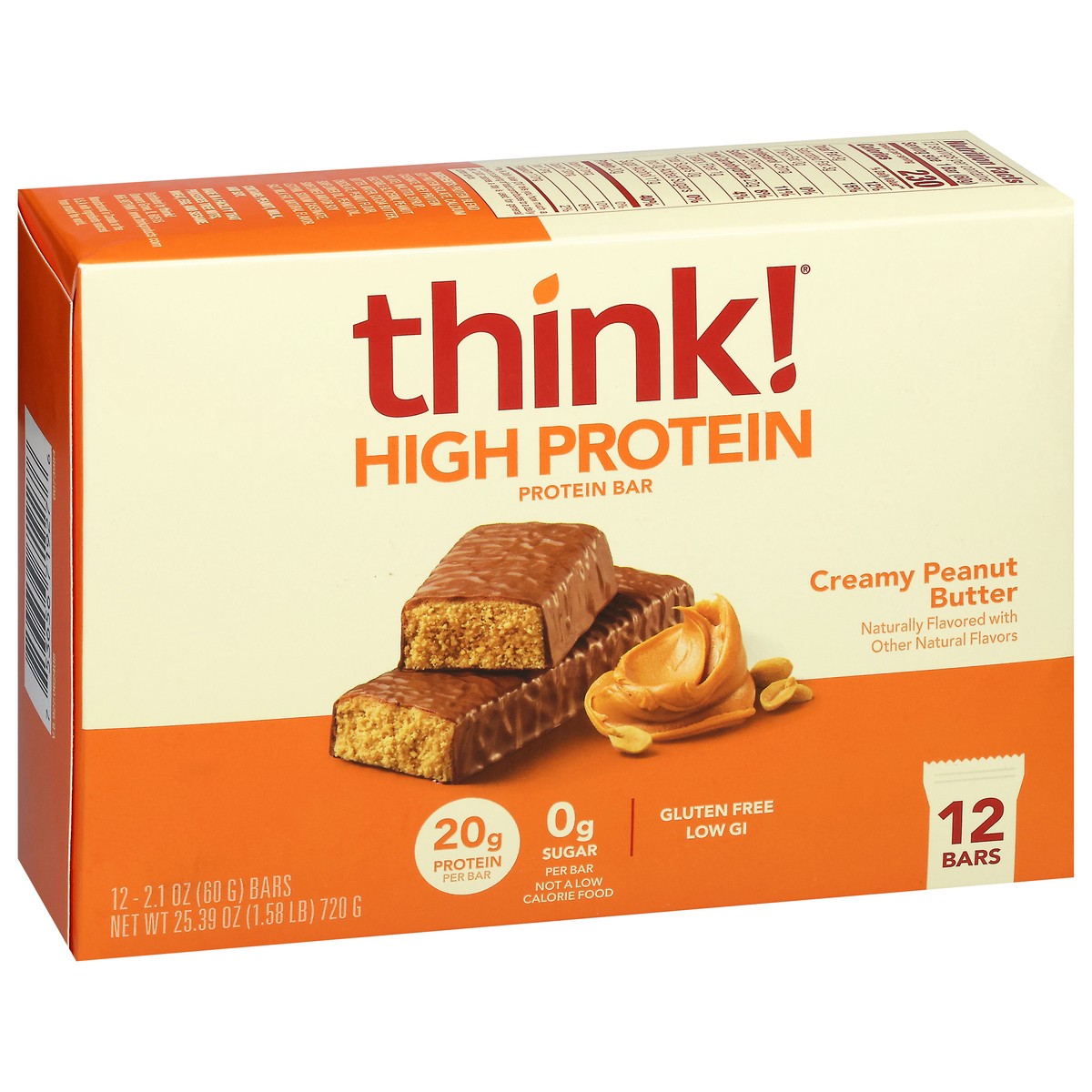 slide 5 of 15, Think High Protein Creamy Peanut Butter - 12-2.1o, 12 ct; 2.1o