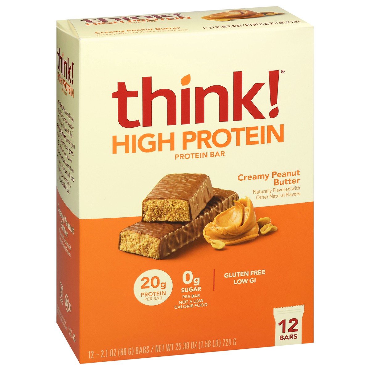 slide 9 of 15, Think High Protein Creamy Peanut Butter - 12-2.1o, 12 ct; 2.1o