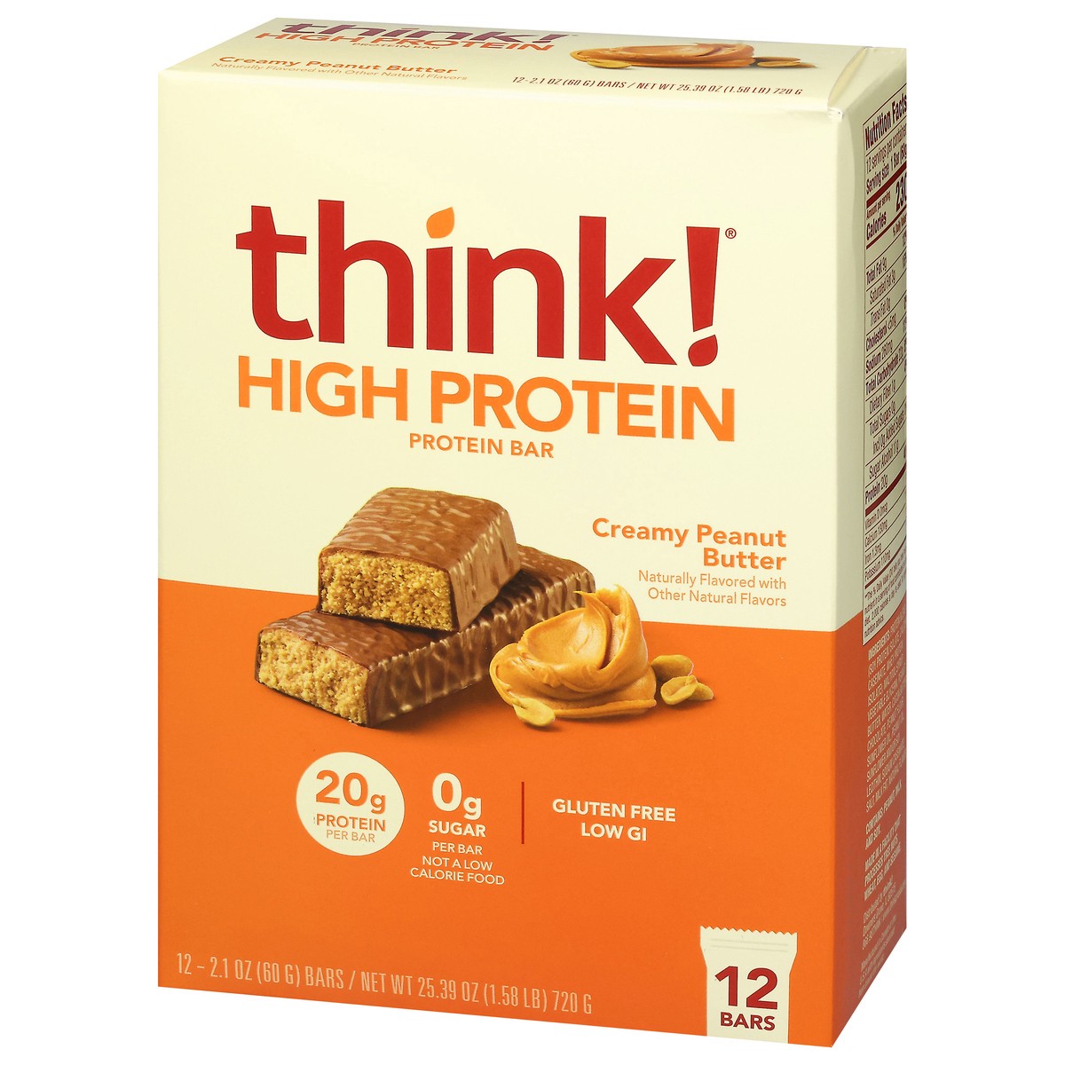 slide 14 of 15, Think High Protein Creamy Peanut Butter - 12-2.1o, 12 ct; 2.1o