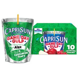 Capri Sun Game Day Gulp Apple & Raspberry Flavored Juice Beverage, 10 Ct Box, 6 Fl Oz Pouches - 60 Fz