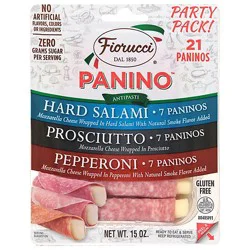 Fiorucci Panino Party Assortment Pack Salami Pepperoni & Prosciutto - 15 Oz