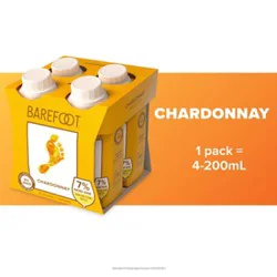 Barefoot Cellars Chardonnay Tetra 4-Pk Wine - 4-200 Ml