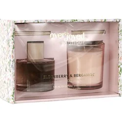 Overjoyed Boutique Candle Diffuser Set Elderberry & Bergamot - Ea