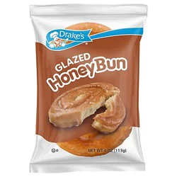 Drakes Glazed Honey Bun 4.0 Oz Wrap - 4 Oz