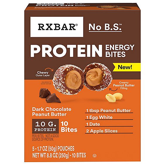 slide 1 of 1, Rxbar Energy Bites Dark Chocolate Peanut Butter - 8.8 Oz, 8.8 oz
