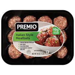 Italian Style Pork Meatballs With Mozzarella Basil & Garlic - 16 Oz