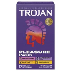 Trojan Condoms Pleasure Pack 12ct - 12 Ct