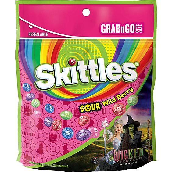 slide 1 of 1, Skittles Sour Wild Berry Grab And Go 7.2 Ounces Per Bag - 7.2 Oz, 7.2 oz