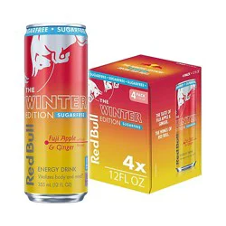 Red Bull Fuji Apple Ginger Sugar Free 4-12fz - 4-12 Fz